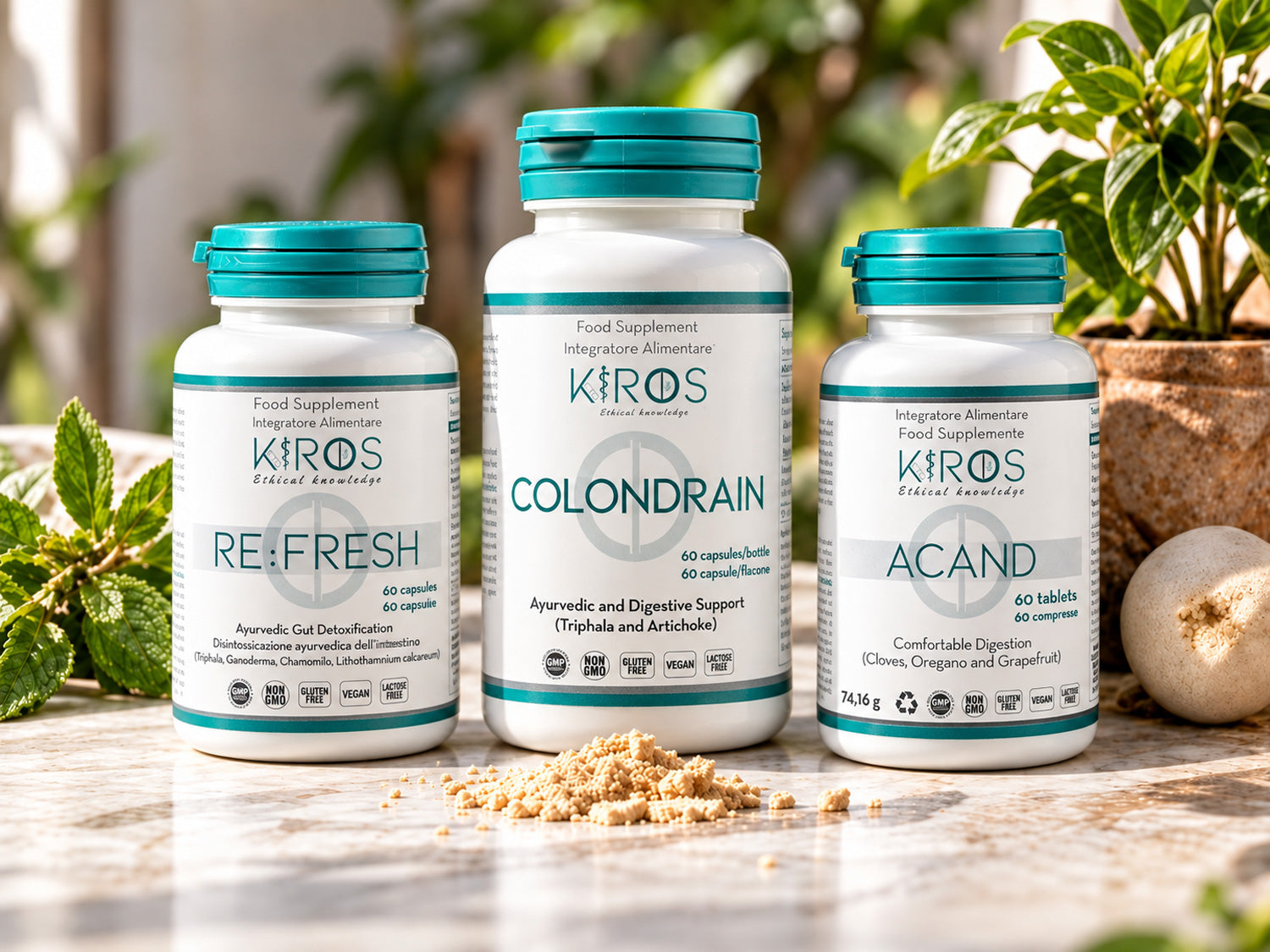 Re:fresh, Colondrain e Acand per benessere intestinale, gonfiore e regolarità